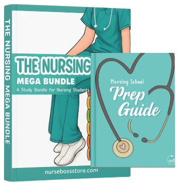 كتاب THE NURSING MEGA BUNDLE  مع دليل Nursing School Prep Guide