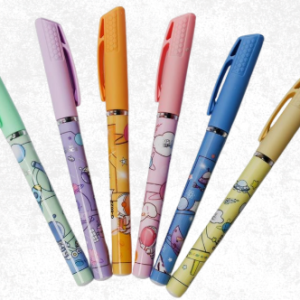 أقلام جل زرقاء بشخصيات كرتونية