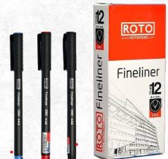قلم روتو فاين لاينر، سن ريشة أزرق-أسود -أحمر  0.4 مم