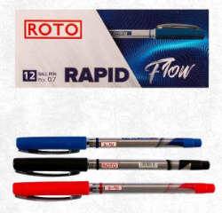 قلم جاف Rapid flow roto بالوان احمر - ازرق - اسود