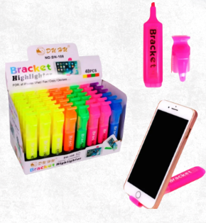 هايلايتر بالوان فسفورية بميزة استاند للهاتف