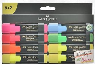 هايلايتر فابر كاستل بالوان متعدده فوسفوريه 8 اقلام