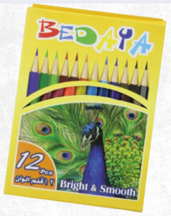 اقلام تلوين خشبية 12 لون صغيرة