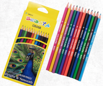 اقلام تلوين خشبية 12 لون كبيره